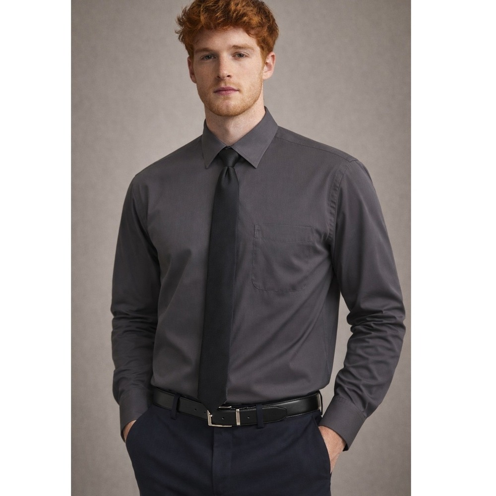 Polo Ralph Lauren Shirt Men's XL 18 34-35 Dark Grey Long Sleeve Professional
